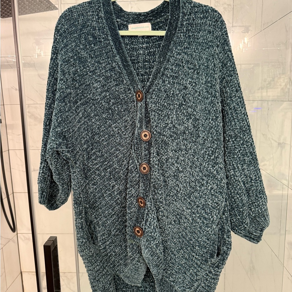 Cozy Blue Cardigan Sweater